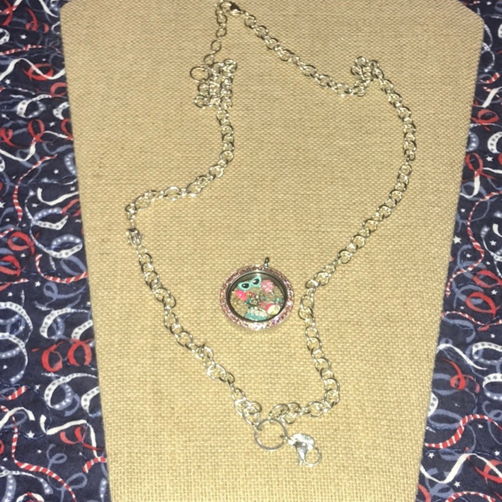 Origami owl locket , chain and summer charms